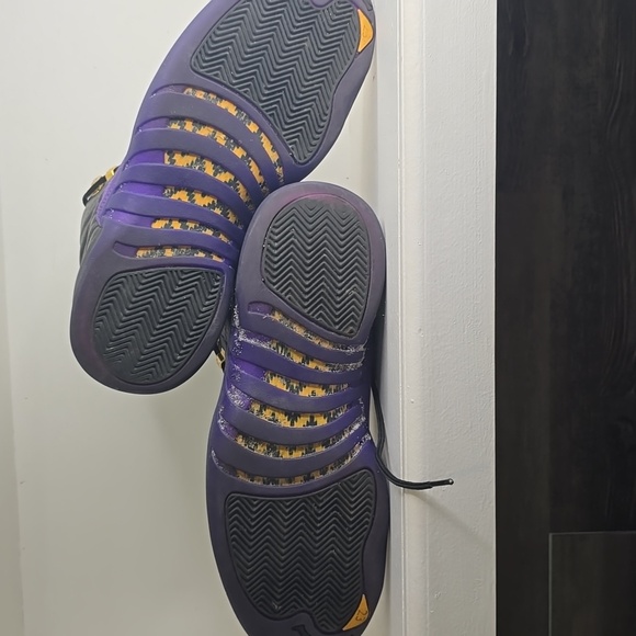 Air Jordan Hi Top Black and Purple Sneakers, Men's Size 11 - Picture 4 of 7